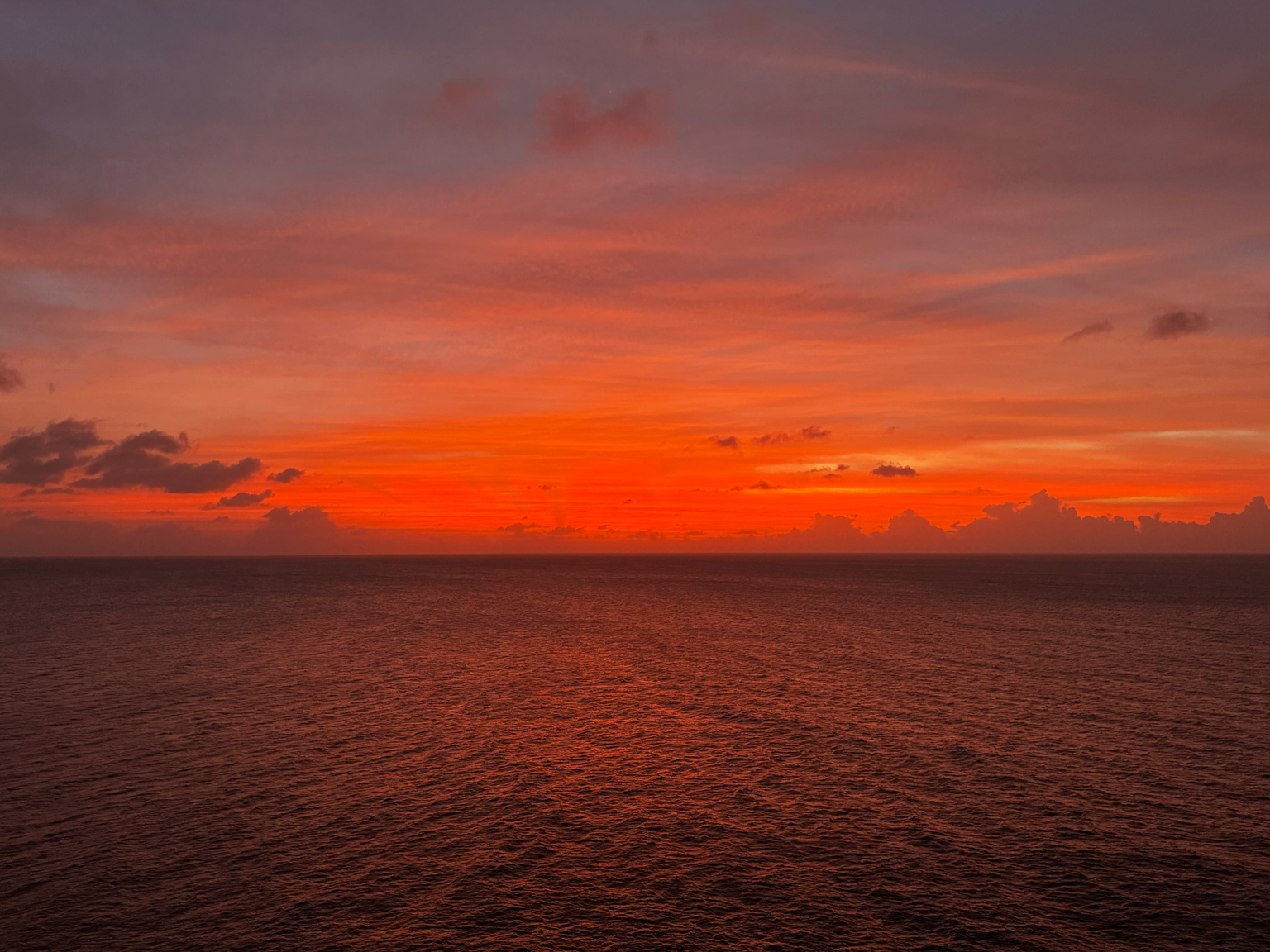 Sunset over the Pacific Ocean near Guam