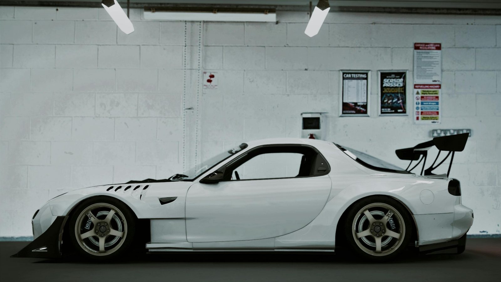 Japanese sports car in profile representing a vehicle in transit